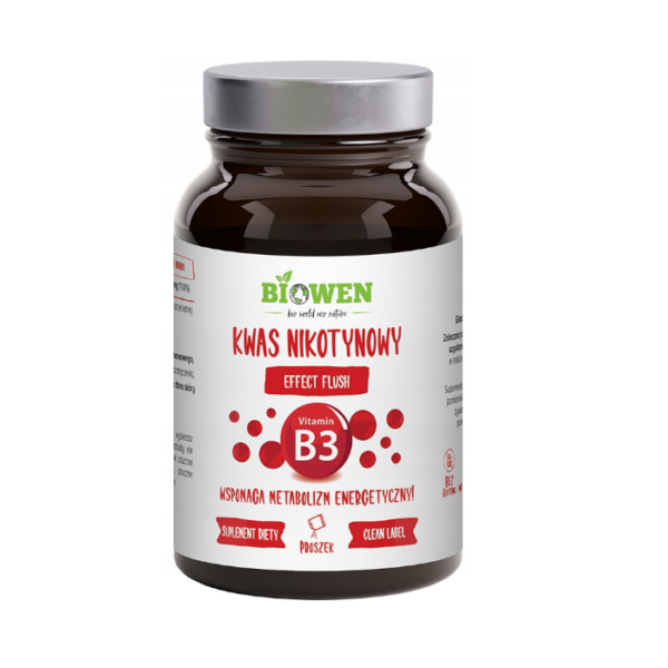 Niacyna (witamina B3) – kwas nikotynowy – efekt flush Biowen 120 g