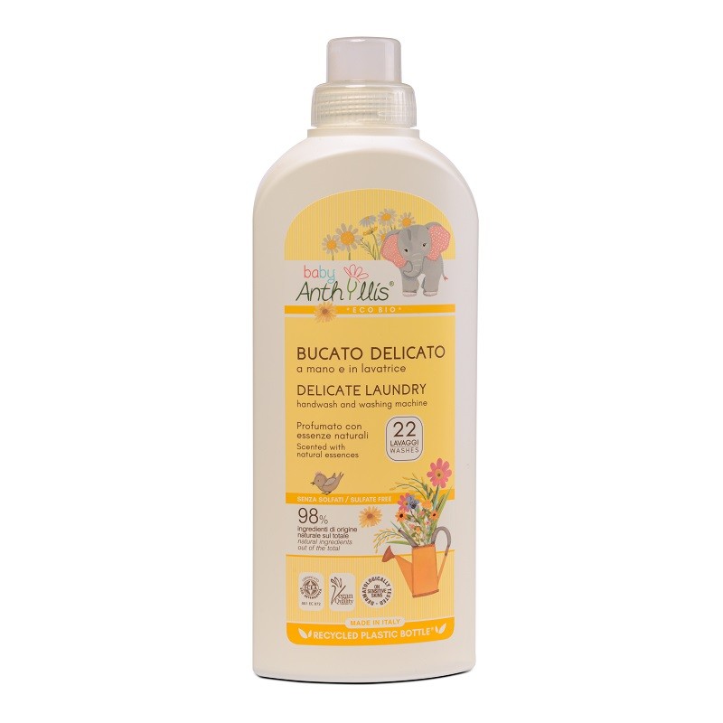 NOWY naturalny płyn do prania ubranek dziecięcych, do prania ręcznego i w pralce, Certyfikowany, 1l, Baby Anthyllis