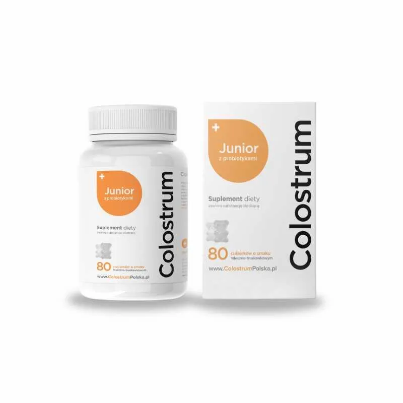 Colostrum JUNIOR 80szt. o smaku truskawkowym Colostrum Polska