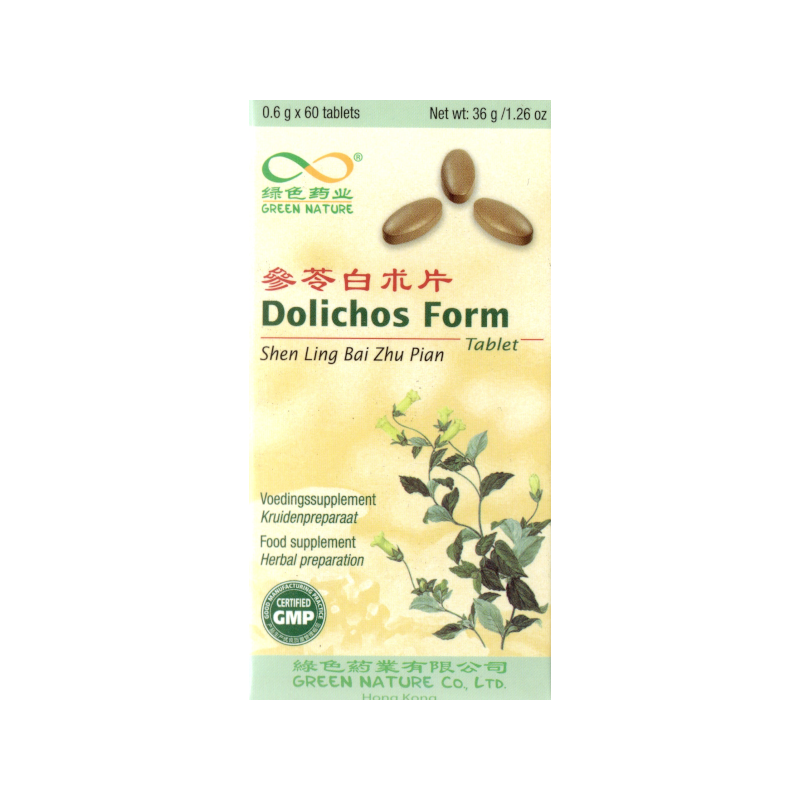 Dolichos Form - Shen Ling Bai Zhu Pian - 60tabl. Green Nature Dolichos Form - Shen Ling Bai Zhu Pian - 60tabl. Green Nature