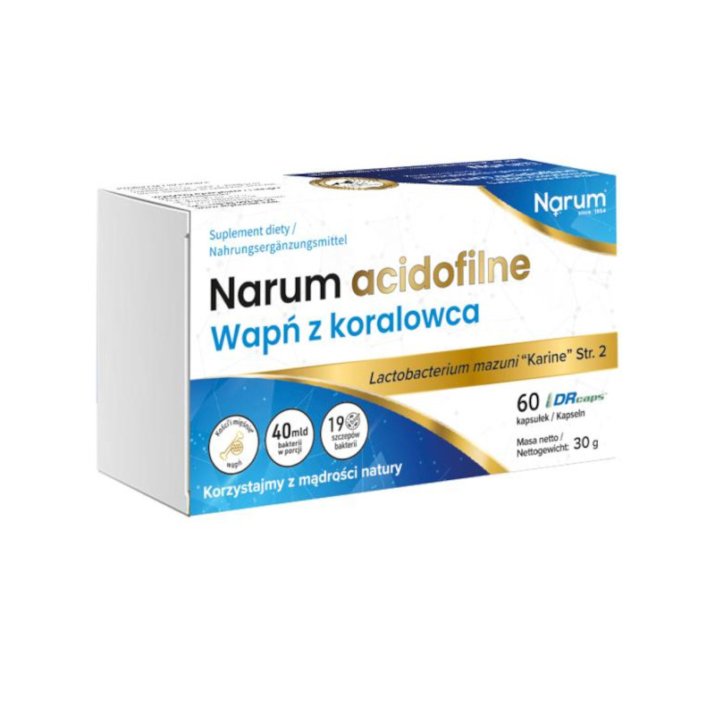 Narum acidofilne Wapń z koralowca 60kaps.